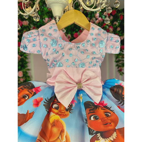 Vestido Infantil Temático Moana Baby Luxo - Fabuloso Ateliê