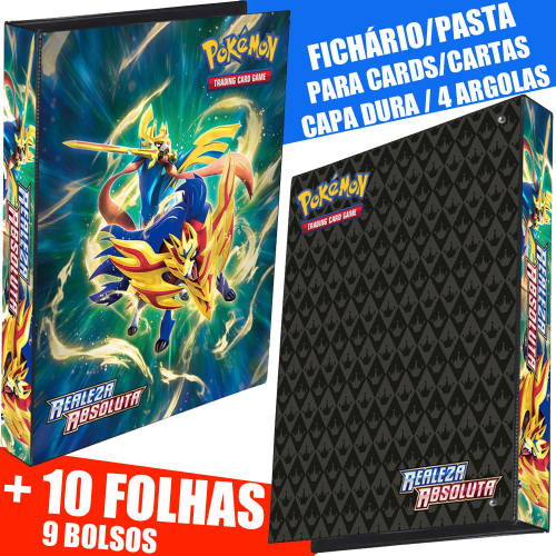 Pasta Fichário Álbum Pokémon Charizard para cards cartas + 10