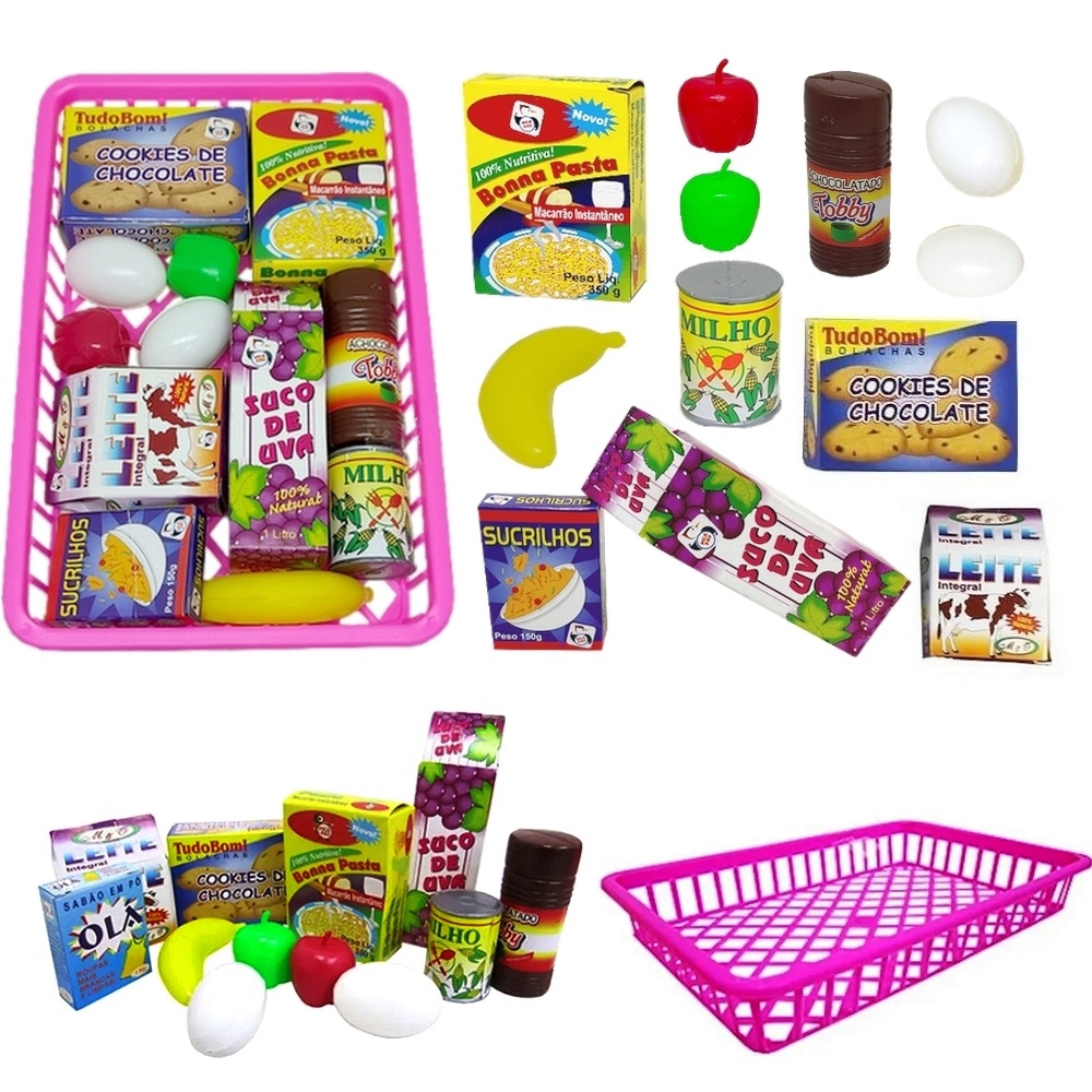 Kit mercadinho comidinhas de brinquedo infantil Cozinha Frutas legumes  Mantimentos c/ Frigideira em Promoção na Americanas