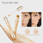 Base Corretiva Premium Focallure 2 em 1 com Pincel Embutido