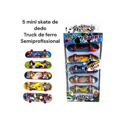 Kit 5 Skate Dedo Truck Metal Mini Fingerboard Tech Deck Lixa