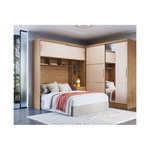 Quarto Modulado Casal Castro Classic de Canto 217x227,2x247,1cm 5 Portas e 3 Gavetas