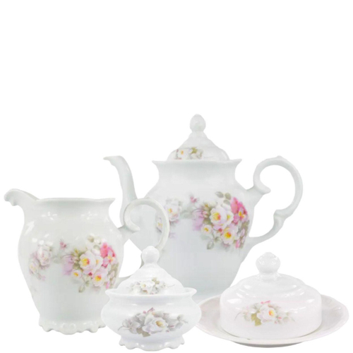 Aparelho de Jantar Chá e Café 42 Peças Porcelana Schmidt - Dec. Tamandaré  2402 - SCHMIDT