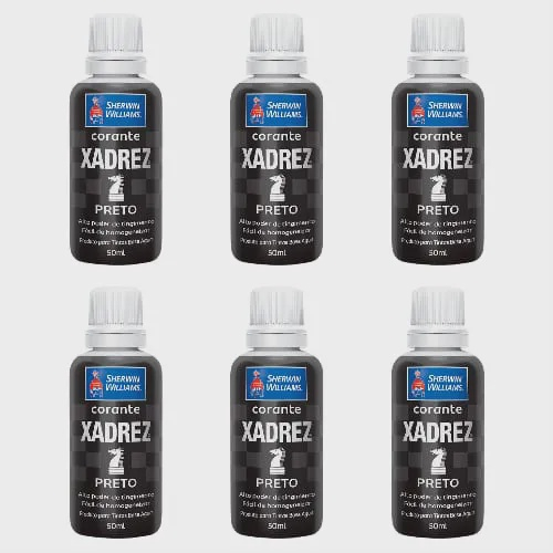 Corante Xadrez Bisnaga Pigmento Líquido 50ml Preto 6u