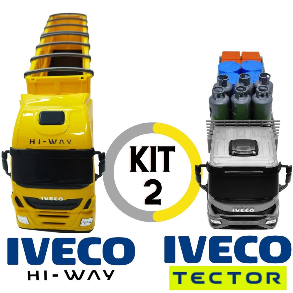 Kit 2 Veículos De Brinquedo Iveco - 1 Caminhão Expresso + 1