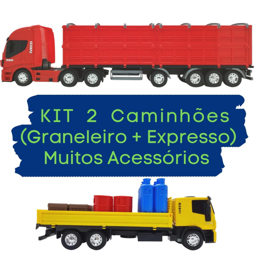 Caminhao Graneleiro Iveco hi-way azul Usual Brinquedos 582 em Promoção na  Americanas