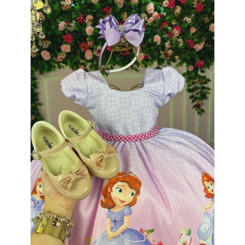 Vestido Infantil Temáticos da Gigi Princesa Sofia