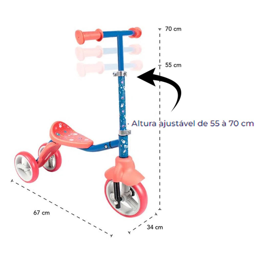 Triciclo Balance Equilíbrio Infantil a partir de 2 anos suportado