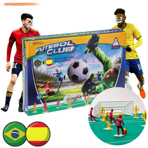 Jogo Futebol Botão Club Brasil x Espanha Original Gulliver em