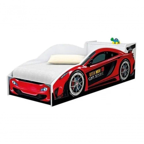 Cama Infantil Carro Drift 150x70 - Branco/Preto - RPM Móveis