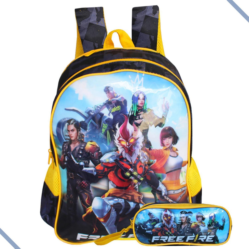 Mochila Escolar Masculino e Feminino Free Fire