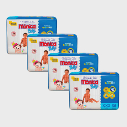 Kit 4 Fralda Turma da Mônica Baby Mega Tamanho xxg 36 Unidades cada Menor preço em Kit 4 Fralda Turma da Mônica Baby Mega Tamanho xxg 36 Unidades cada