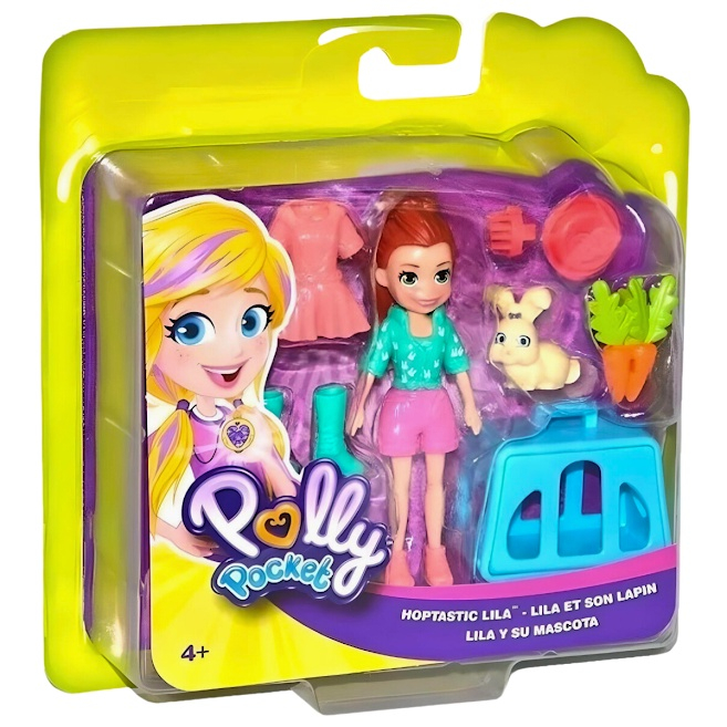 Lila e Coelhinho Polly Pocket - Mattel GDM11 - Noy Brinquedos