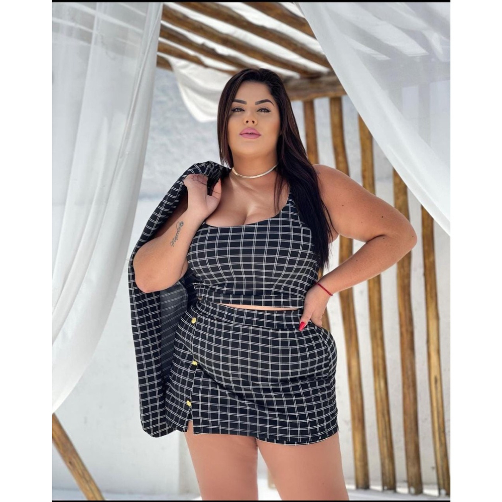 Saia e 2025 blusa para gordinhas