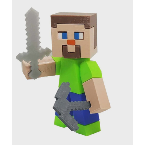 Boneco Minecraft Steve Zumbi Articulado