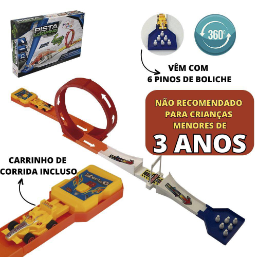 Pista Carrinho com Looping 360 tipo hot - popmov componentes moveis  escritorio cadeiras perfis madeiras