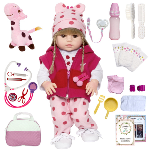 Boneca Bebe Reborn Silicone Girafinha Girafa Loira Menina - Chic Outlet -  Economize com estilo!