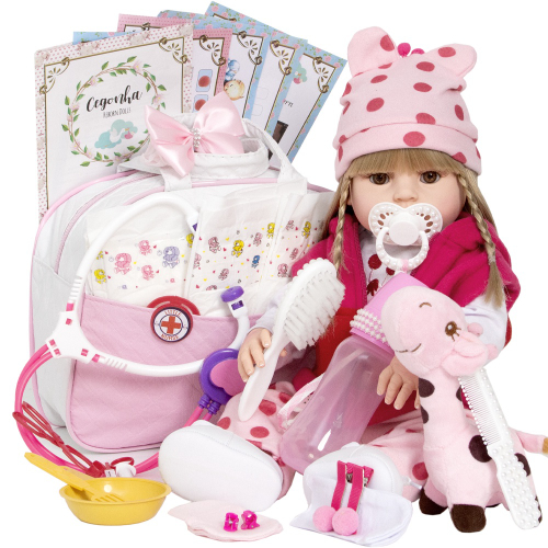 Bebe Reborn Boneca Real 100% Silicone Girafinha Pode Banho no Shoptime