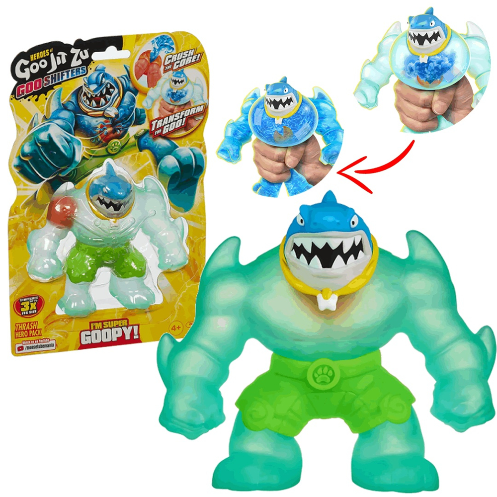 Boneco elastico tubarao thrash water blast goo jit zu series 2