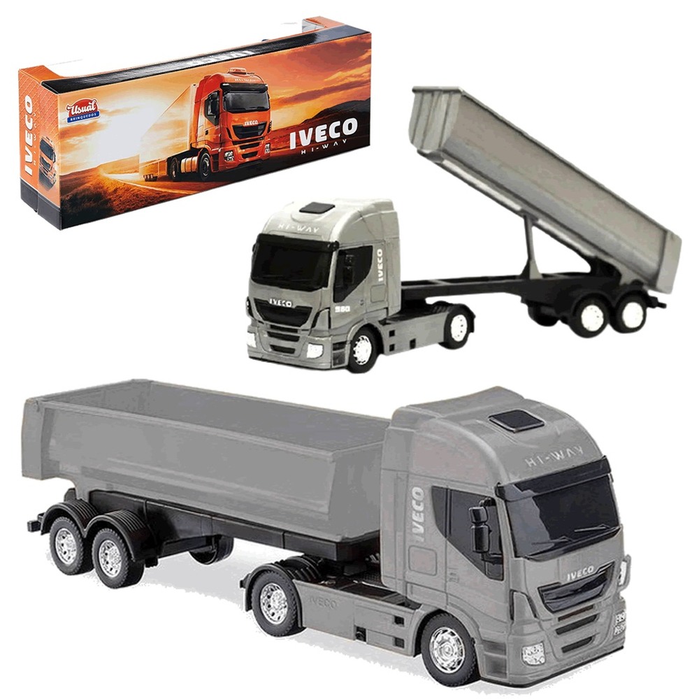 Caminhão De Brinquedo Iveco Com Caçamba Basculante HI-WAY Cor Sortida