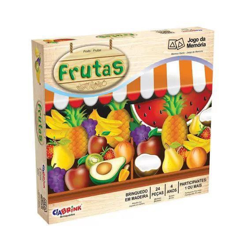 Jogo da Memória Infantil - Frutas - 24 Peças - Xalingo