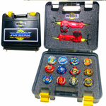 Maleta Top Gyro com 12 beyblades sortidos 2 lançadores rl