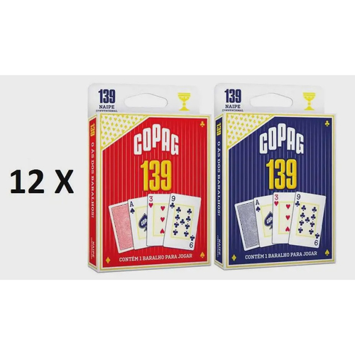 Baralho 139 Tradicional COPAG, Naipe Convencional ou Grande, Azul ou  Vermelho, 55 Cartas para Jogar