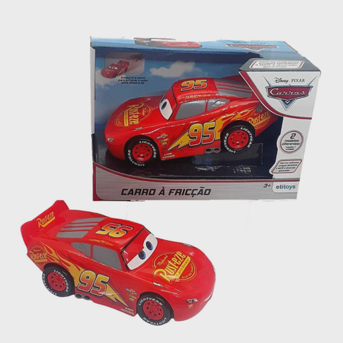 Carrinho Cars Corrida Fricção infantil Relâmpago Mcqueen Mate