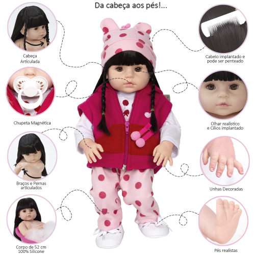 Bebê Reborn Com Cabelo de Princesa Baby Alive Corpo Silicone na Americanas  Empresas