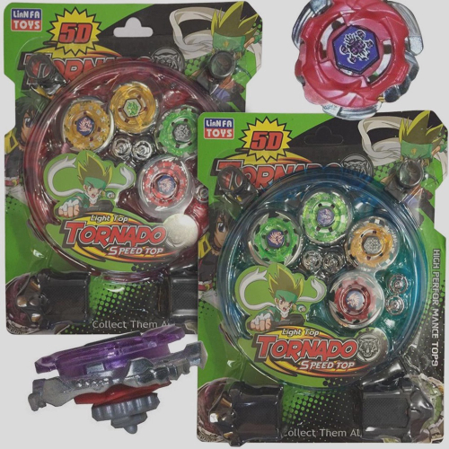 Kit com 4 pioes beyblade fight top metal lancador toy king