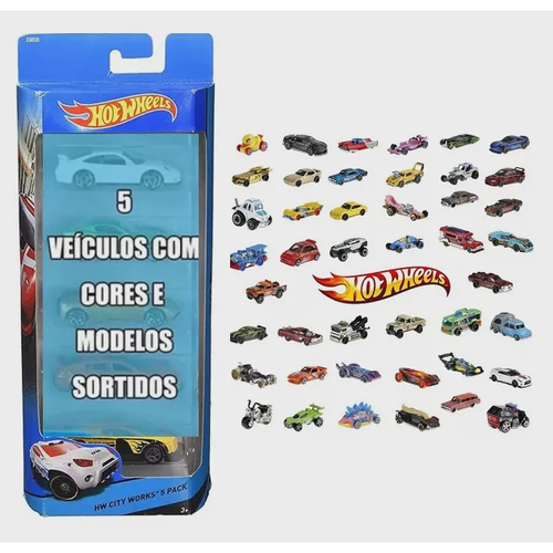 Carrinhos Hot Wheels - Pacote com 5 Carros - Sortido - Mattel -  superlegalbrinquedos