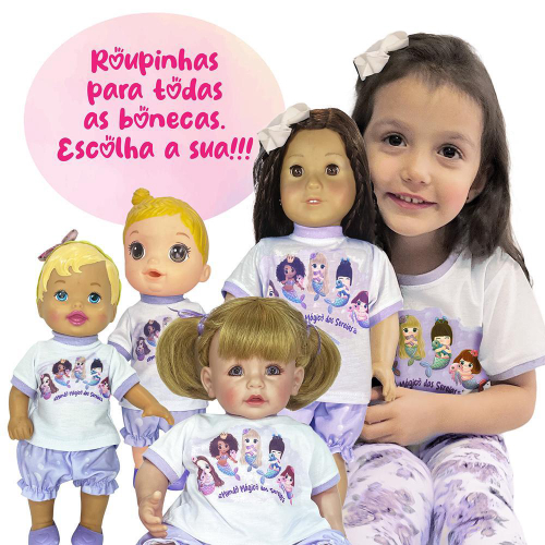 Kit Roupa Boneca Luxo Reborn Adora Mundo Mágico Das Sereias no Shoptime