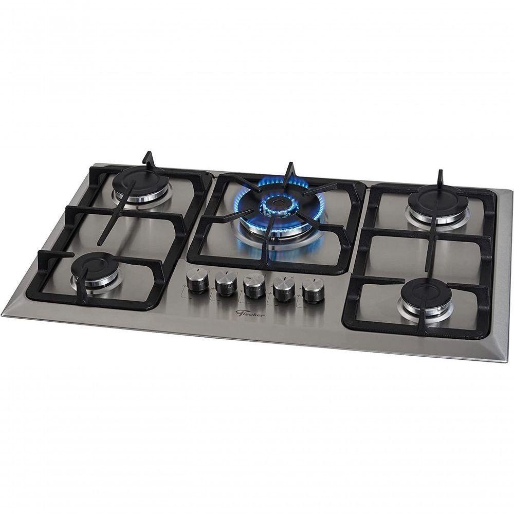 Fog O Cooktop Fischer Bocas Tripla Chama Mesa Inox Bivolt Submarino