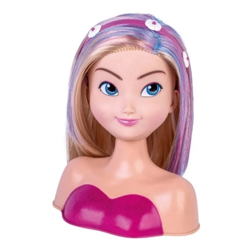 Boneca busto com acessórios sparkle girlz, cabeça para pente e