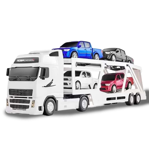 Caminhão Carreta Cegonheira Cegonha + 2 Carrinhos Brinquedo Infantil  Meninos Promoção - Escorrega o Preço