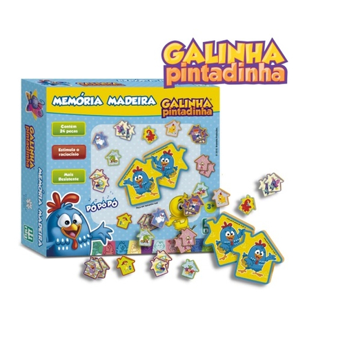 Jogo Da Memória Galinha Pintadinha Madeira 24 Peças