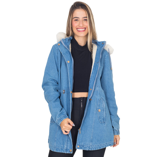 Parka 2024 peluciada azul