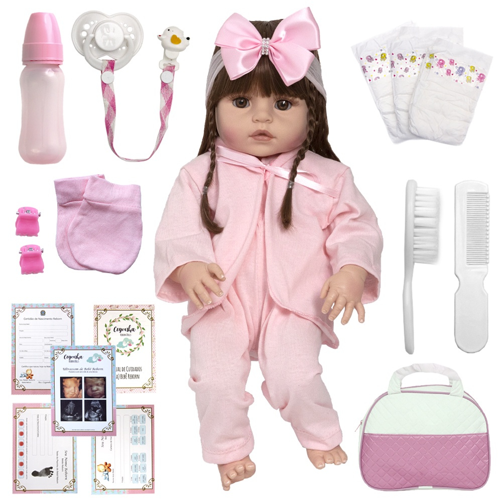 Boneca Bebê Reborn Princesa Realista Acompanha Acessórios - ShopJJ -  Brinquedos, Bebe Reborn e Utilidades