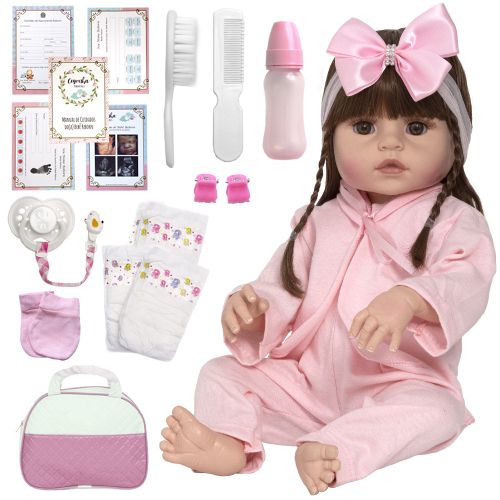 Bebê Reborn Boneca Muito Linda Com Itens Bolsa Maternidade em Promoção na  Americanas