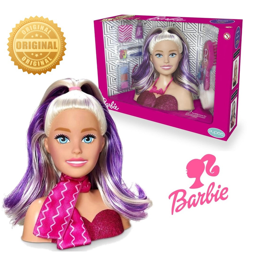 Boneca Barbie Busto Para Pentear e Maquiar Com Acessórios