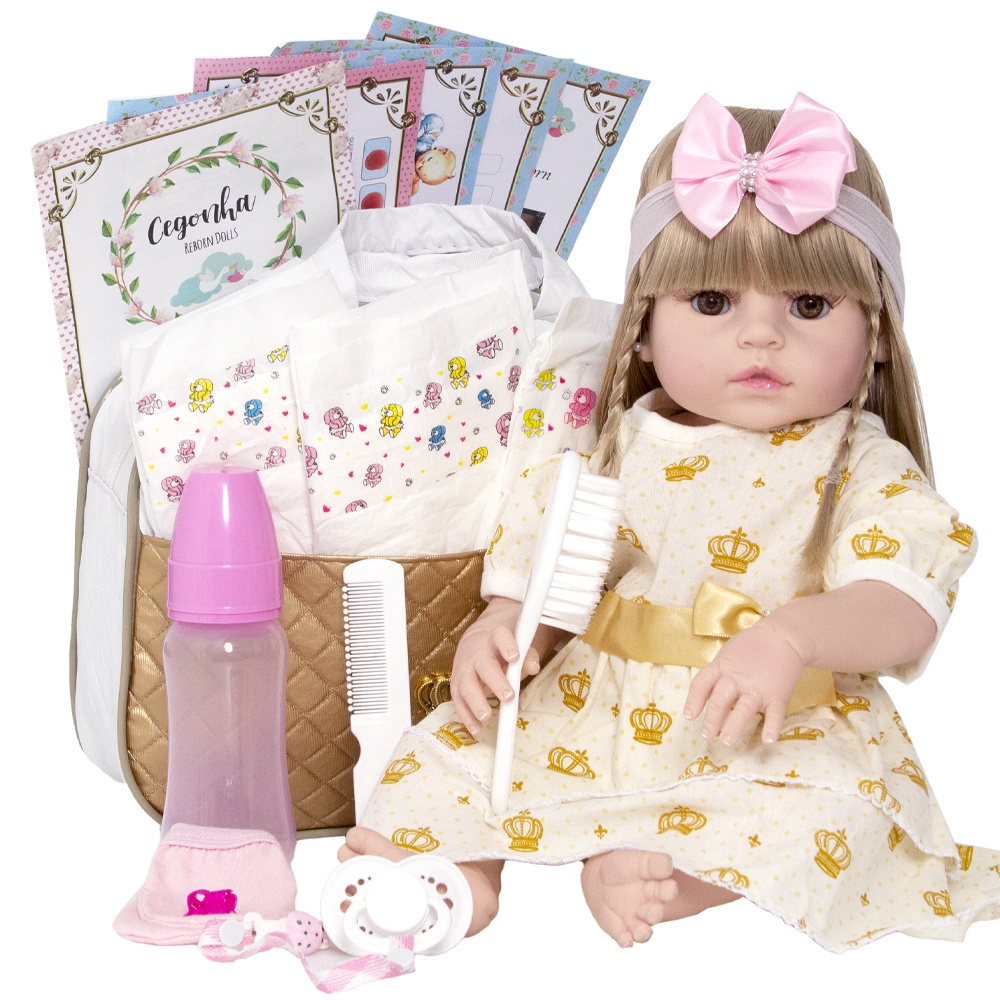 Boneca Bebe Tipo Reborn 8 Acessorios Magazine Luiza - Cegonha Reborn Dolls  - Boneca Reborn - Magazine Luiza