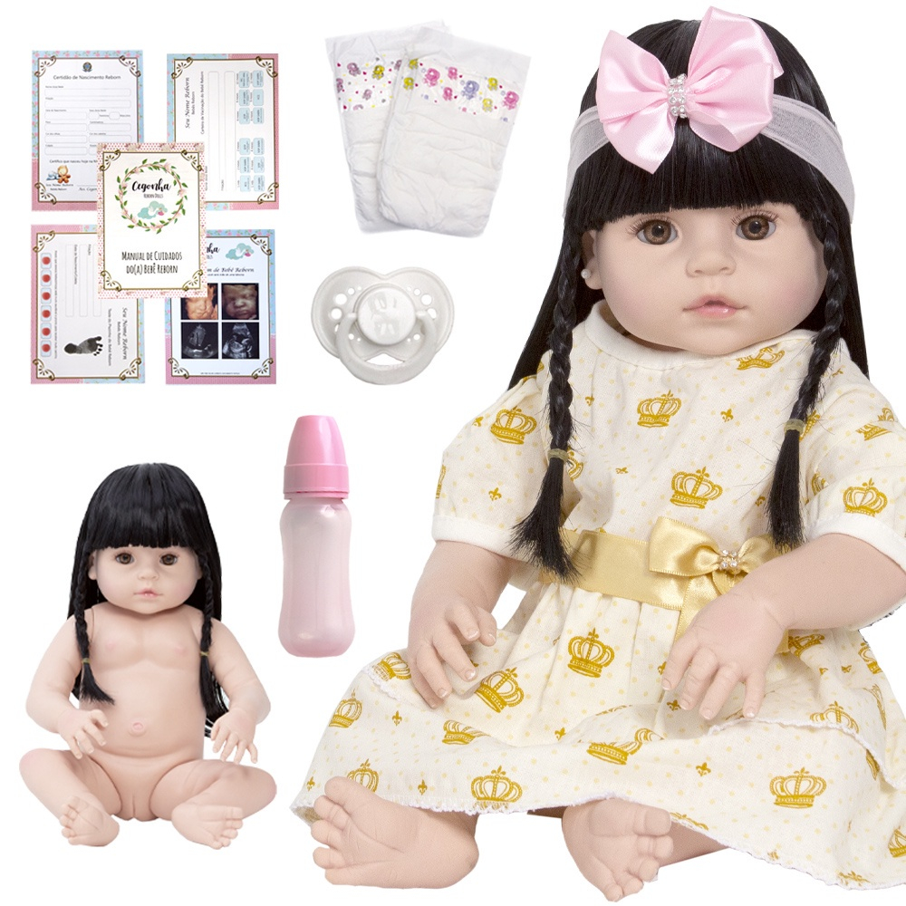 Boneca Bebê Reborn Realista Menina Silicone Pode Dar Banho no Shoptime