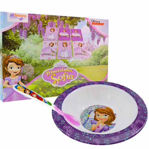 Jogo da Memória + Tigela Princesinha Sofia Disney Junior + Colher -  Gedex/Allseasons - Pote de Papinha - Magazine Luiza