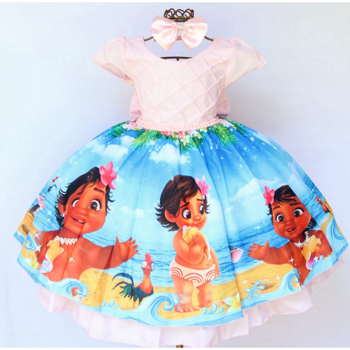 Vestido Luxo Moana Baby Laranja