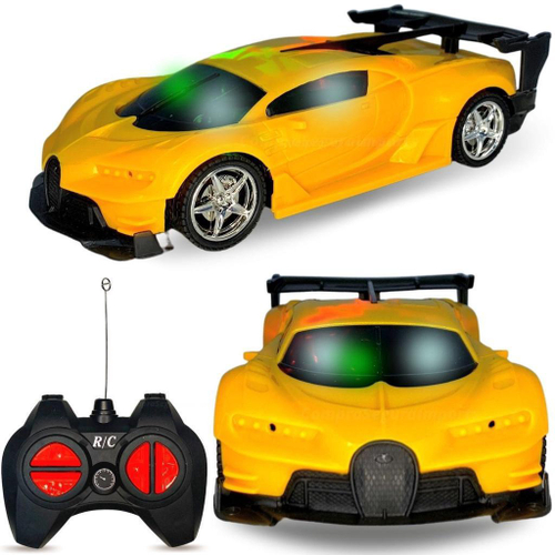 Carrinho de Controle Remoto Amarelo Carro Corrida Esportivo Escala 1:24 no  Shoptime