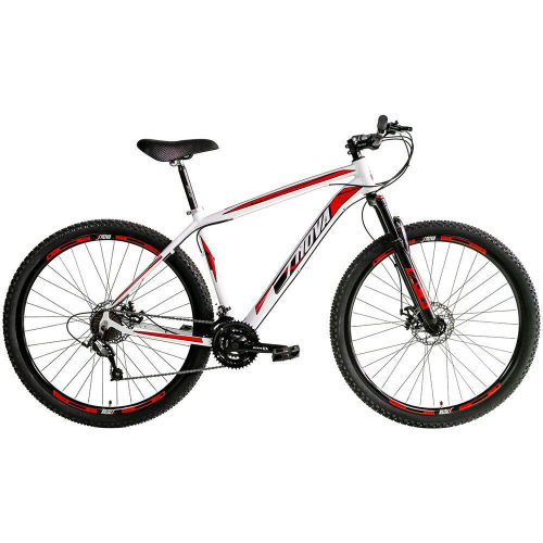 Bicicleta Aro 26 Gts Feel Freio À Disco 21 Marchas - Branco+Vermelho