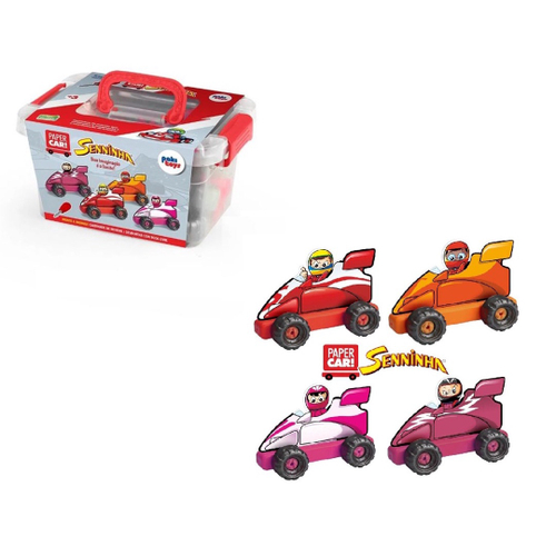 Carrinho de Corrida Senninha Pit Stop e Ferramentas 14 Peças Paki Toys