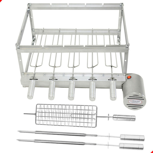 KIT ESPETO GIRATÓRIO PARA CHURRASQUEIRA 5 ESPETOS MAX GRILL