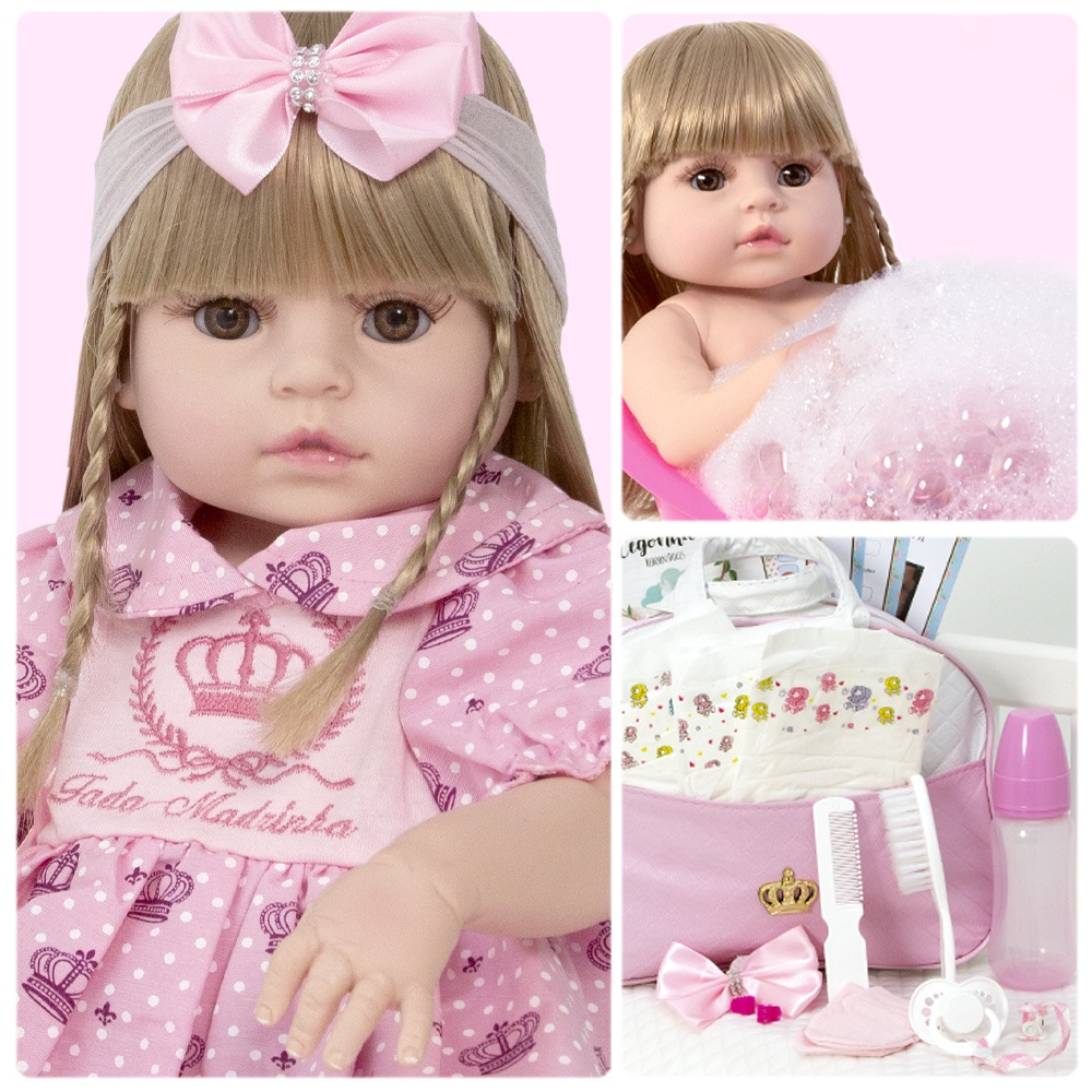 Boneca Bebê Reborn Menina Recem Nascida Original Pode Banho - Chic Outlet -  Economize com estilo!