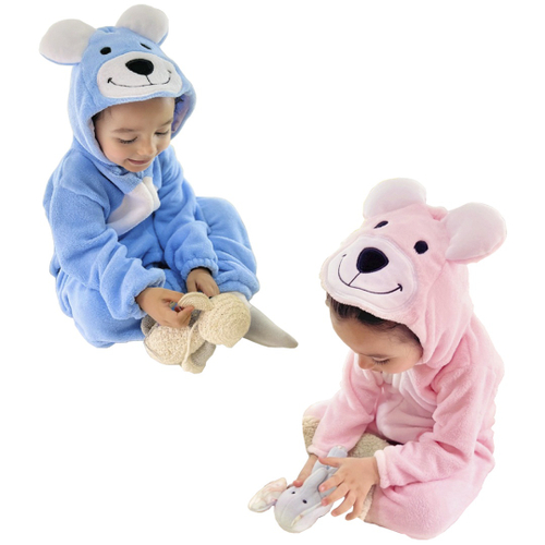 Macacão Pijama Kigurumi Infantil Bebê Baby Bichinho: Gatinho (Rosa